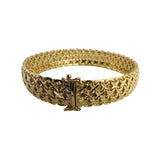 14k Yellow Gold 33.2g Solid Heavy 12mm Diamond Cut Fancy Link Bracelet Italy 7"