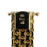 14k Yellow Gold 33.2g Solid Heavy 12mm Diamond Cut Fancy Link Bracelet Italy 7"