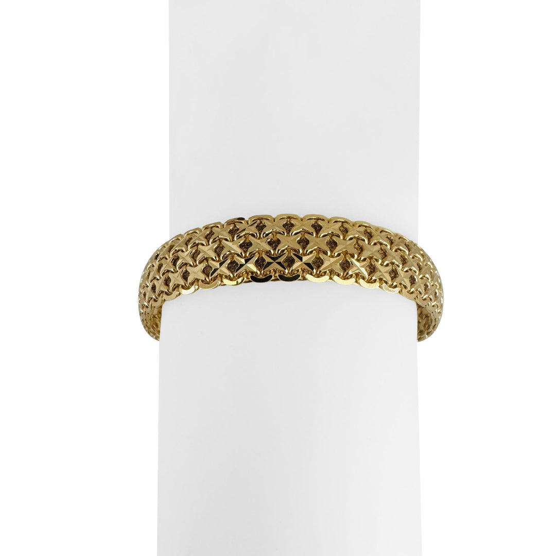 14k Yellow Gold 33.2g Solid Heavy 12mm Diamond Cut Fancy Link Bracelet Italy 7"