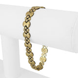 14k Yellow Gold 15.2g Vintage Ladies 10mm Fancy Link Bracelet Italy 7.5"