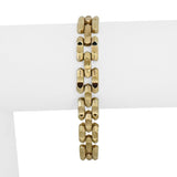 14k Yellow Gold 15.2g Vintage Milor 9mm Fancy Panther Link Bracelet Italy 7"