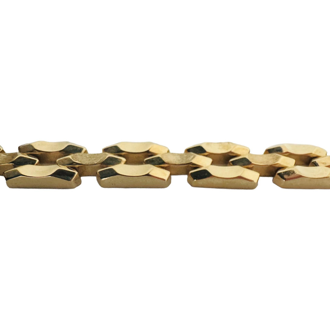 14k Yellow Gold 15.2g Vintage Milor 9mm Fancy Panther Link Bracelet Italy 7"