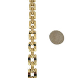 14k Yellow Gold 15.2g Vintage Milor 9mm Fancy Panther Link Bracelet Italy 7"