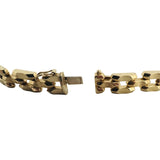 14k Yellow Gold 15.2g Vintage Milor 9mm Fancy Panther Link Bracelet Italy 7"