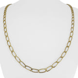 18k Yellow Gold 5.3g Hollow Light 4mm Elongated Curb Link Necklace 24"