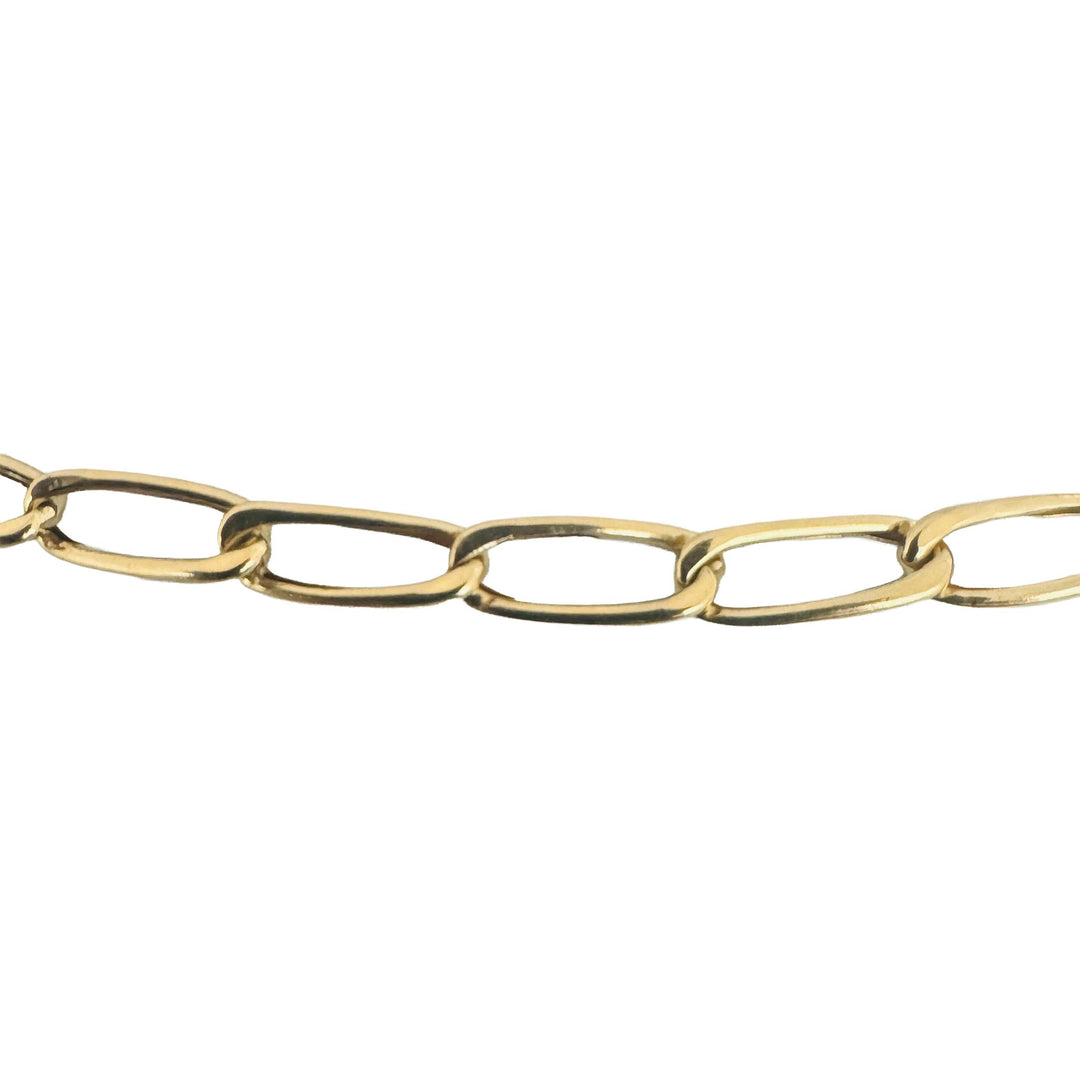 18k Yellow Gold 5.3g Hollow Light 4mm Elongated Curb Link Necklace 24"