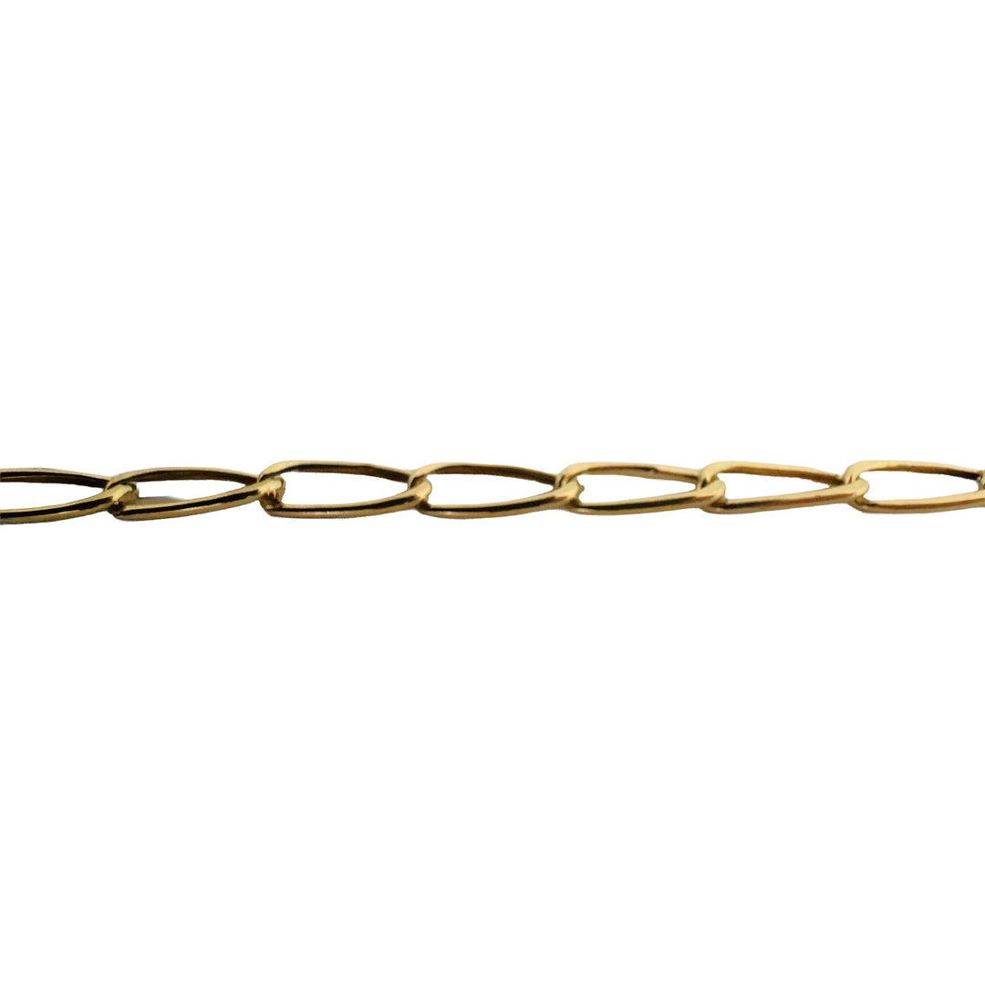 18k Yellow Gold 5.3g Hollow Light 4mm Elongated Curb Link Necklace 24"