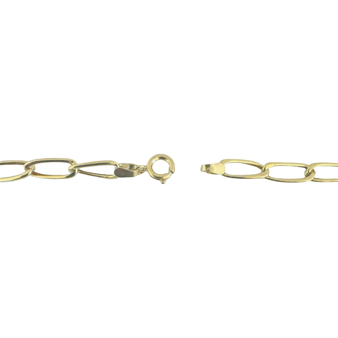 18k Yellow Gold 5.3g Hollow Light 4mm Elongated Curb Link Necklace 24"
