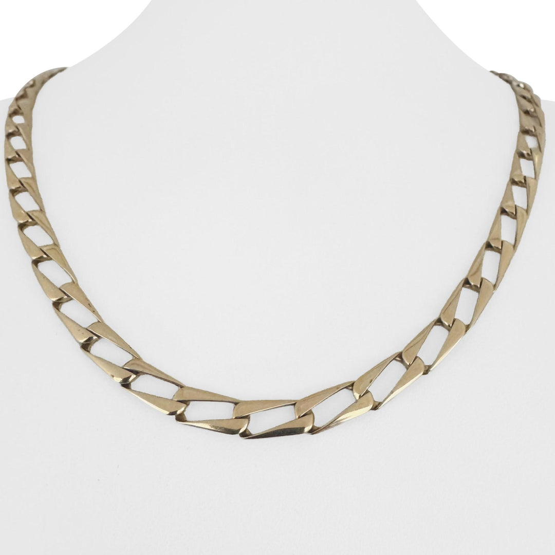 14k Yellow Gold 21.6g Vintage Squared 6mm Curb Link Chain Necklace Italy 20"