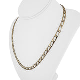 14k Yellow Gold 21.6g Vintage Squared 6mm Curb Link Chain Necklace Italy 20"