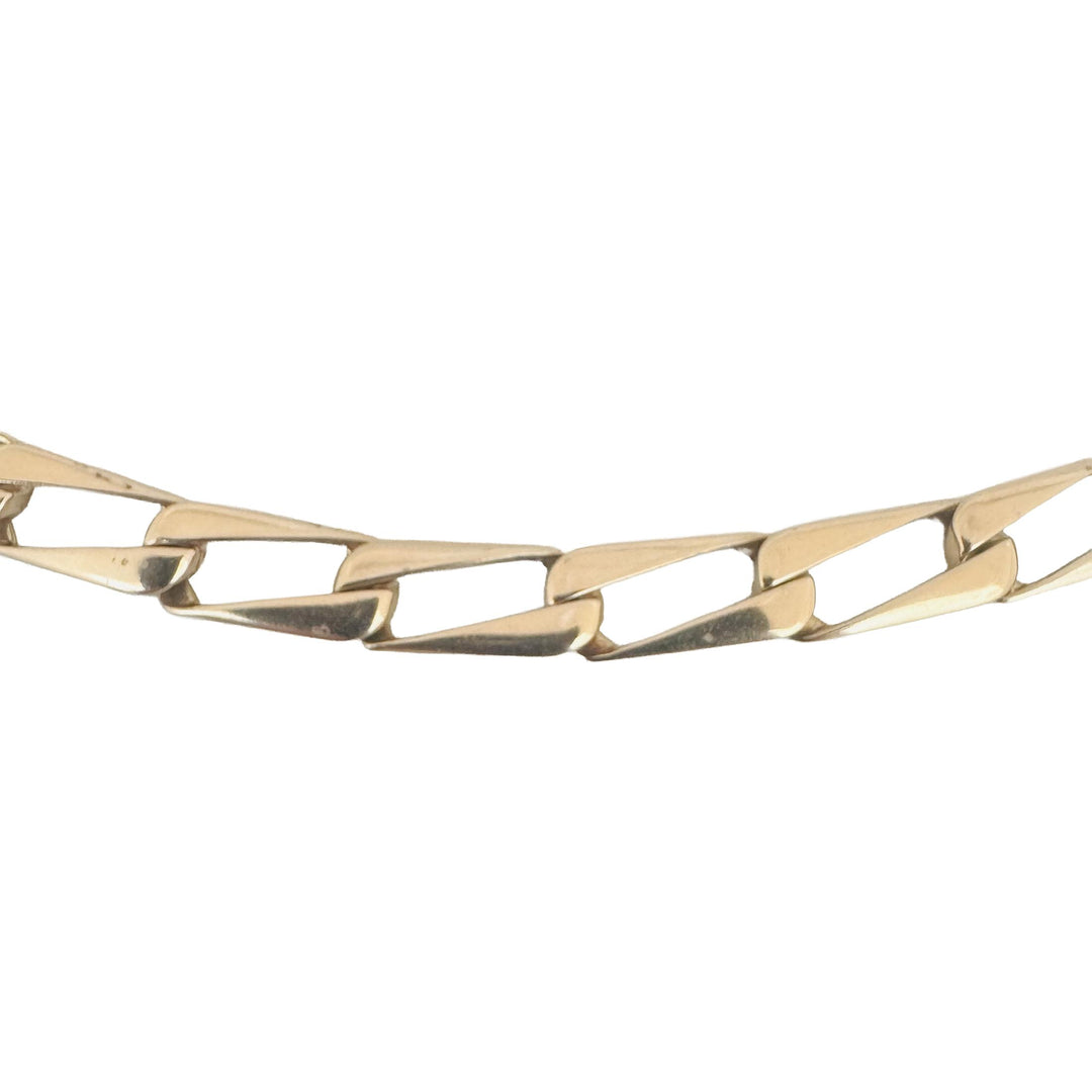 14k Yellow Gold 21.6g Vintage Squared 6mm Curb Link Chain Necklace Italy 20"