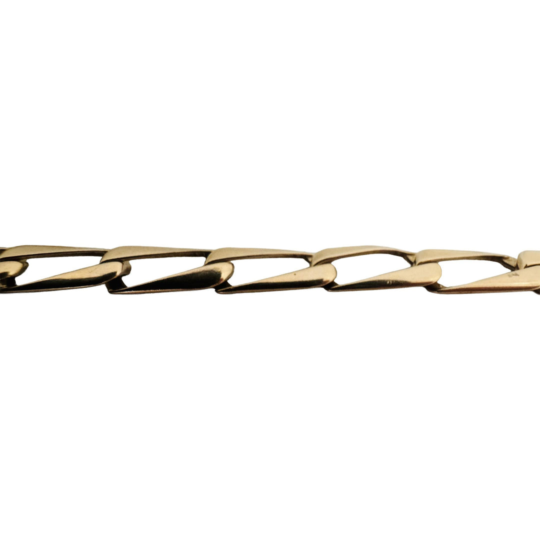 14k Yellow Gold 21.6g Vintage Squared 6mm Curb Link Chain Necklace Italy 20"