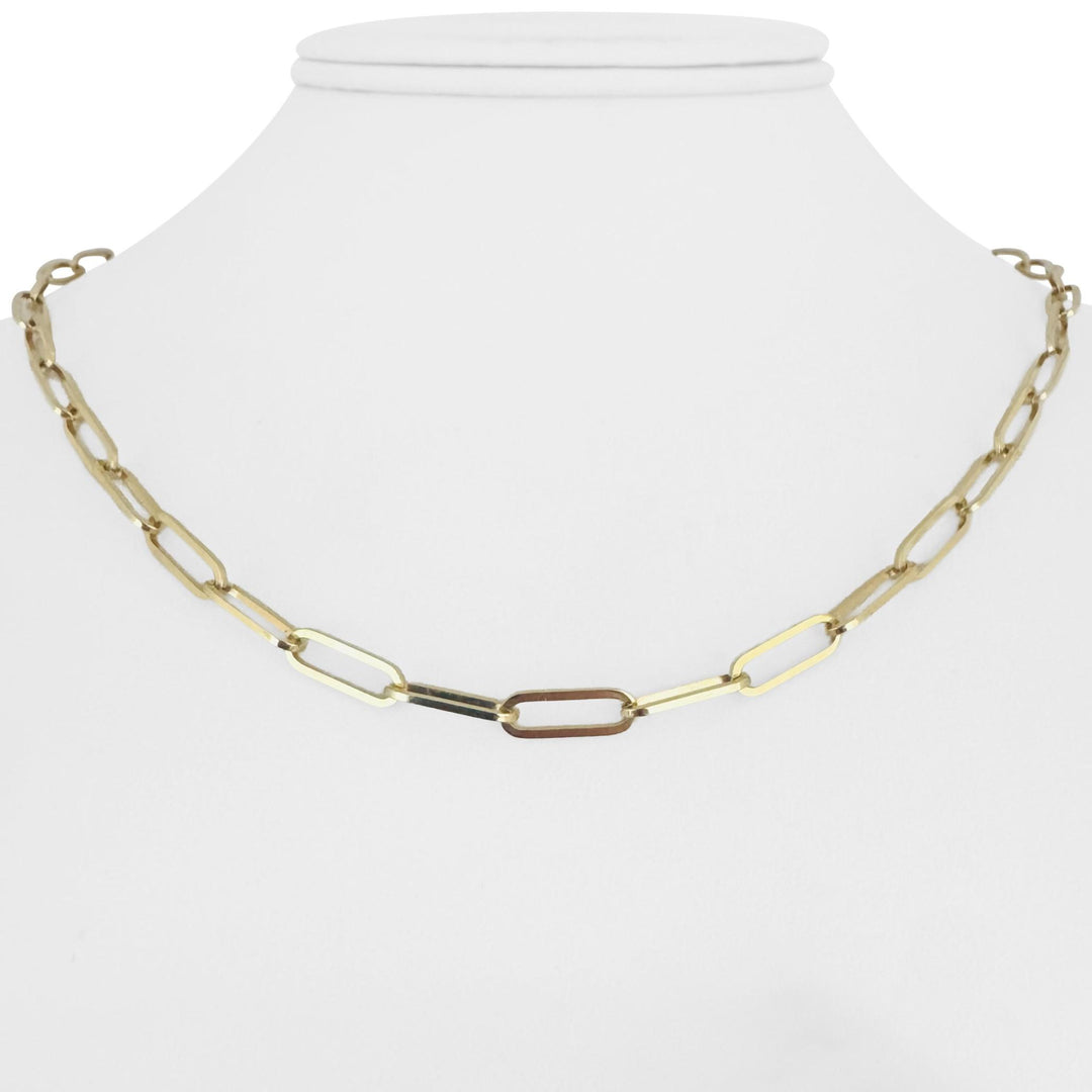 14k Yellow Gold 11g Ladies Solid 4mm Paperclip Link Chain Necklace 18"
