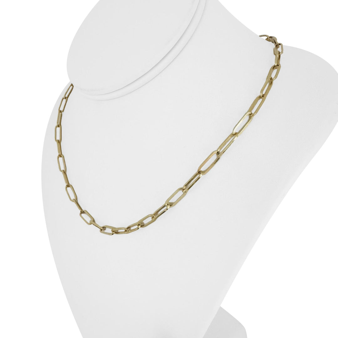 14k Yellow Gold 11g Ladies Solid 4mm Paperclip Link Chain Necklace 18"