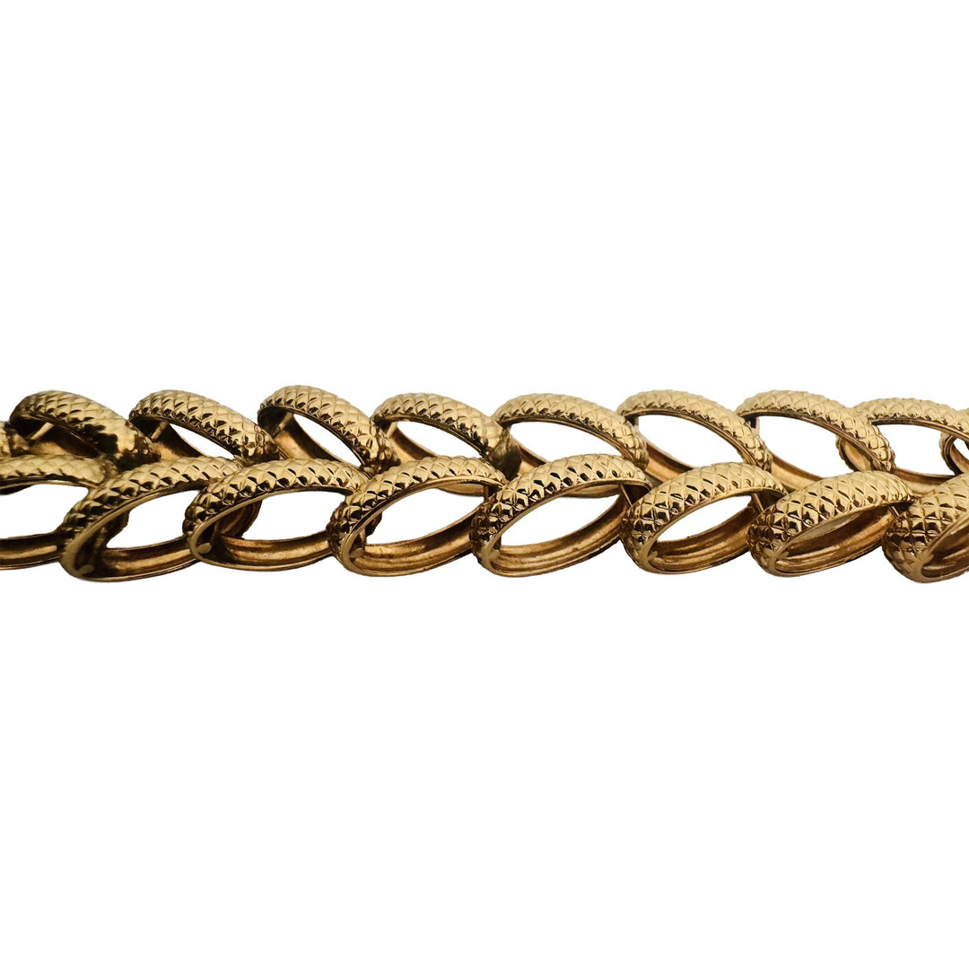 14k Yellow Gold 31g Solid Vintage Thick 15mm Fancy Link Bracelet 7.25"