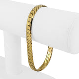 14k Yellow Gold 22g Heavy Thick 7mm Vintage Herringbone Link Bracelet Italy 8"