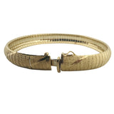 14k Yellow Gold 19.2g Solid Textured 9.5mm Vintage Omega Link Bracelet Italy 7"