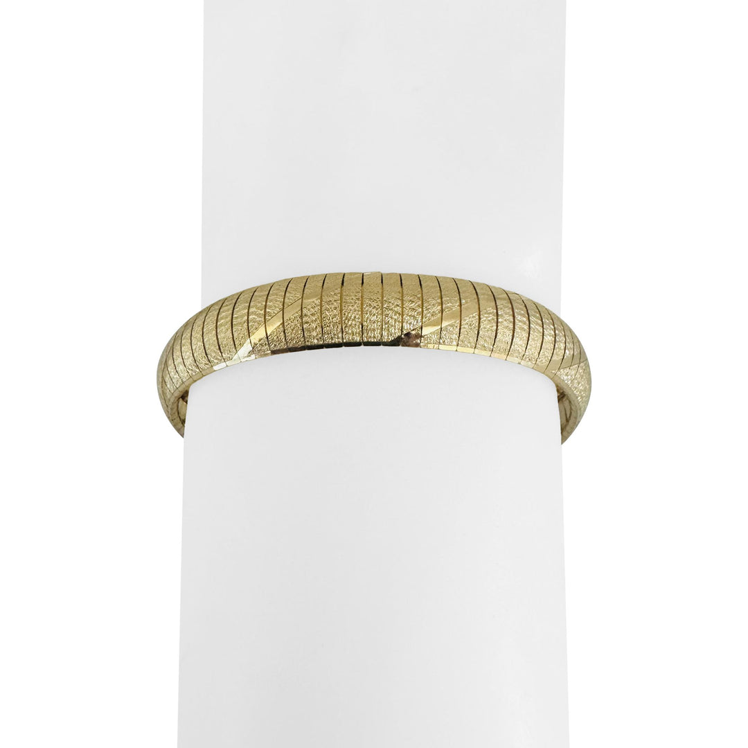 14k Yellow Gold 19.2g Solid Textured 9.5mm Vintage Omega Link Bracelet Italy 7"