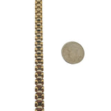 14k Yellow and White Gold 12.4g Ladies 6.5mm Fancy Link Bracelet Italy 7.25"