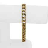 14k Yellow Gold 32.4g Solid Vintage Men's Squared Curb Link Bracelet 8.75"