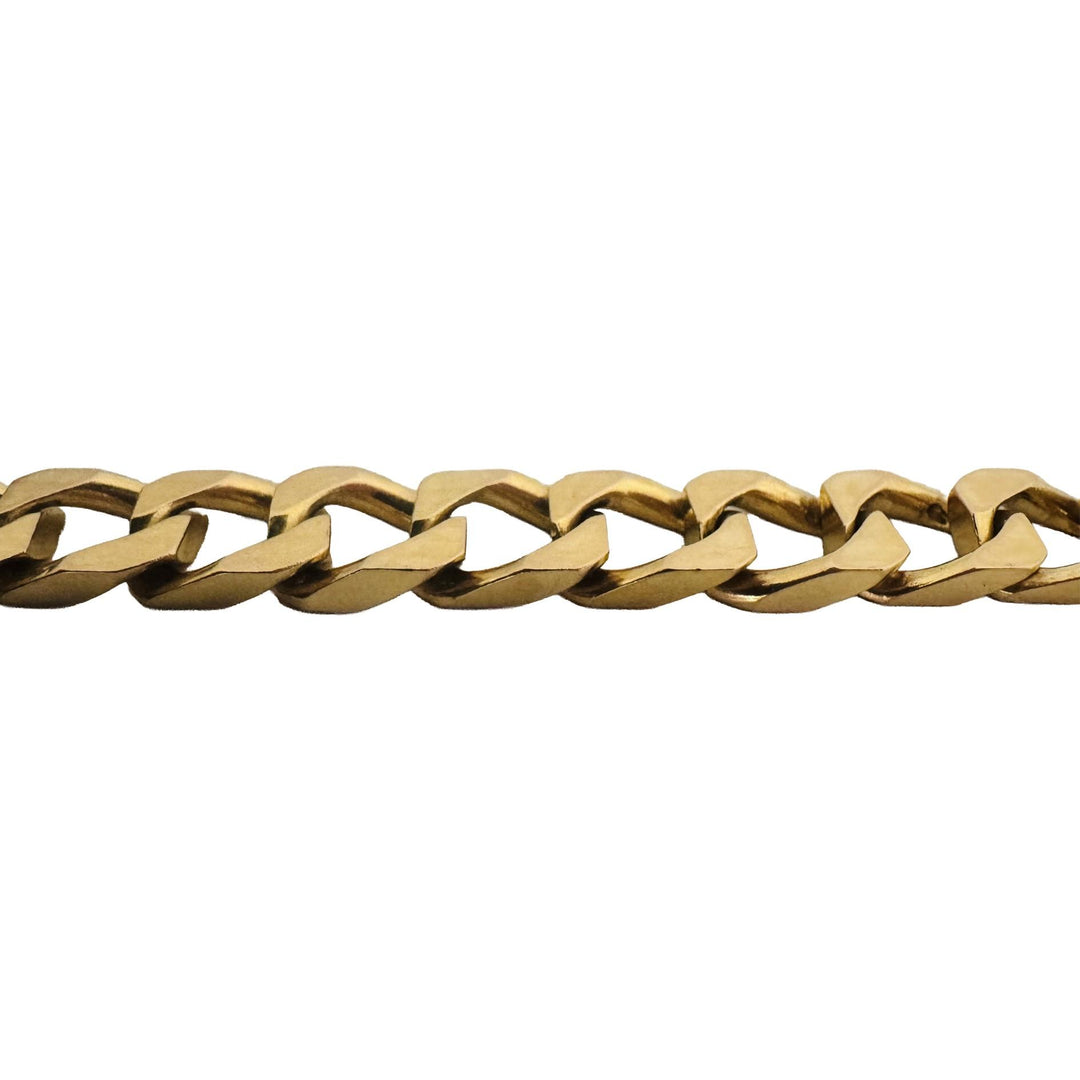 14k Yellow Gold 32.4g Solid Vintage Men's Squared Curb Link Bracelet 8.75"