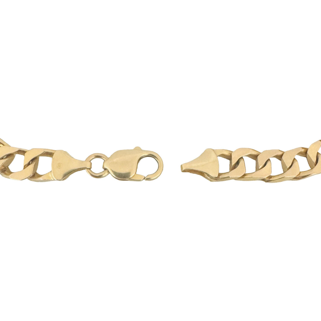 14k Yellow Gold 32.4g Solid Vintage Men's Squared Curb Link Bracelet 8.75"
