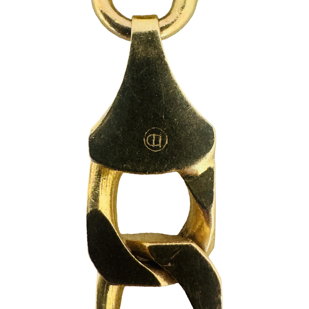 14k Yellow Gold 32.4g Solid Vintage Men's Squared Curb Link Bracelet 8.75"