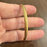 18k Yellow Gold 9g Solid Vintage 4.5mm Diamond Cut Bangle Bracelet 7.85"