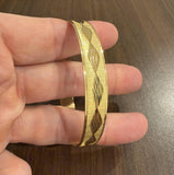 18k Yellow Gold 18g Solid Vintage 10mm Diamond Cut Bangle Bracelet Italy 8.5"