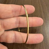 18k Yellow Gold 6.4g Solid Vintage 2mm Beveled Edge Bangle Bracelet Italy 8.5"