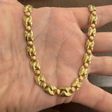 18k Yellow and Rose Gold 25g Ladies Vintage 8.5mm Fancy Link Necklace 17"
