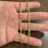 18k Yellow Gold 25g Solid Heavy Vintage 4mm Squared Curb Link Chain Necklace 19"