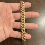 14k Yellow Gold 29g Semi Solid 11mm Men's Cuban Link Bracelet Italy 8.5"
