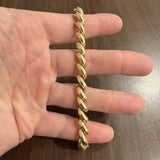 14k Yellow Gold 17.6g Ladies Polished 8mm San Marco Link Bracelet Italy 7"