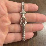 14k White Gold 13.7g Ladies Popcorn Link X Station Bracelet Italy 7"