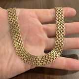 14k Yellow Gold 43.7g Solid Vintage Bismark Link 13mm Collar Necklace 15.5"