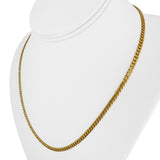 22k Yellow Gold 15.8g Solid Diamond Cut 3.5mm Curb Link Chain Necklace 19"