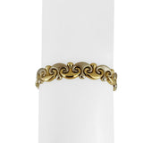 18k Yellow and White Gold 15g Ladies Vintage 9mm Fancy Link Bracelet Italy 7.5"