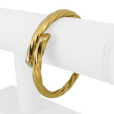 18k Yellow Gold 17.5g Vintage Spiral Twisted Bypass Bangle Bracelet Italy 7.25"