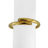 18k Yellow Gold 17.5g Vintage Spiral Twisted Bypass Bangle Bracelet Italy 7.25"