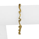 18k Yellow Gold 15g Solid Vintage 6mm Zig Zag Bangle Bracelet 7"
