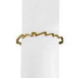 18k Yellow Gold 15g Solid Vintage 6mm Zig Zag Bangle Bracelet 7"