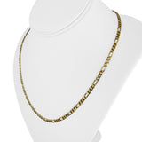 18k Yellow Gold 14g Solid Vintage 3.5mm Figaro Link Chain Necklace Italy 20"
