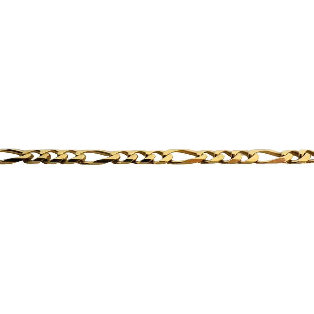 18k Yellow Gold 14g Solid Vintage 3.5mm Figaro Link Chain Necklace Italy 20"