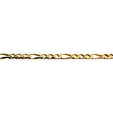18k Yellow Gold 14g Solid Vintage 3.5mm Figaro Link Chain Necklace Italy 20"
