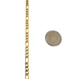 18k Yellow Gold 14g Solid Vintage 3.5mm Figaro Link Chain Necklace Italy 20"