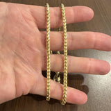 14k Yellow Gold 47.8g Solid Heavy 4mm Squared Franco Link Chain Necklace 22"