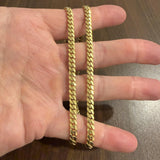 14k Yellow Gold 43g Solid Heavy 5mm Cuban Link Chain Necklace 22"