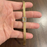 14k Yellow and White Gold 8g Ladies Three Strand Mesh Link Bracelet 7"