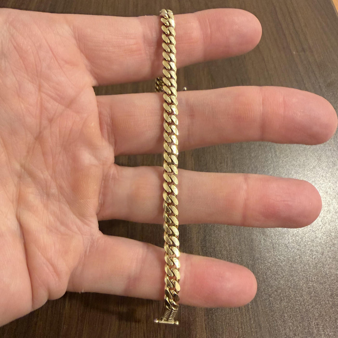 14k Yellow Gold 20g Solid Men's 5mm Cuban Curb Bracelet 8"